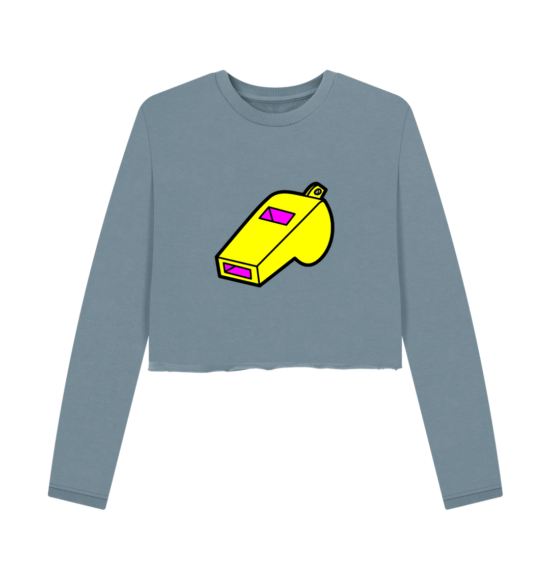 Stone Blue Printed Boxy Jumpers
