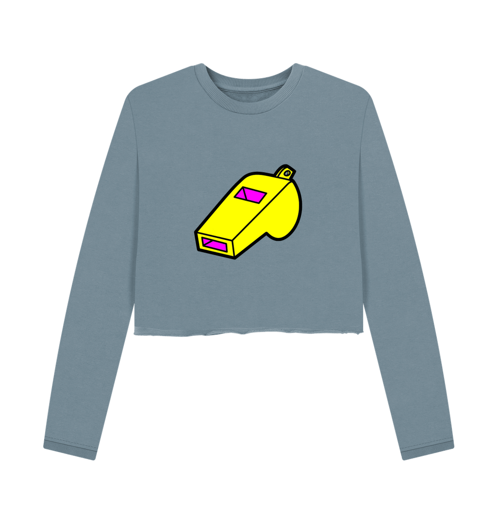 Stone Blue Printed Boxy Jumpers Front